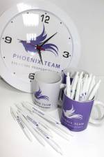 Ручки, кружки и часы «Phoenix team» - пример работы компании Пе4атниковЪ